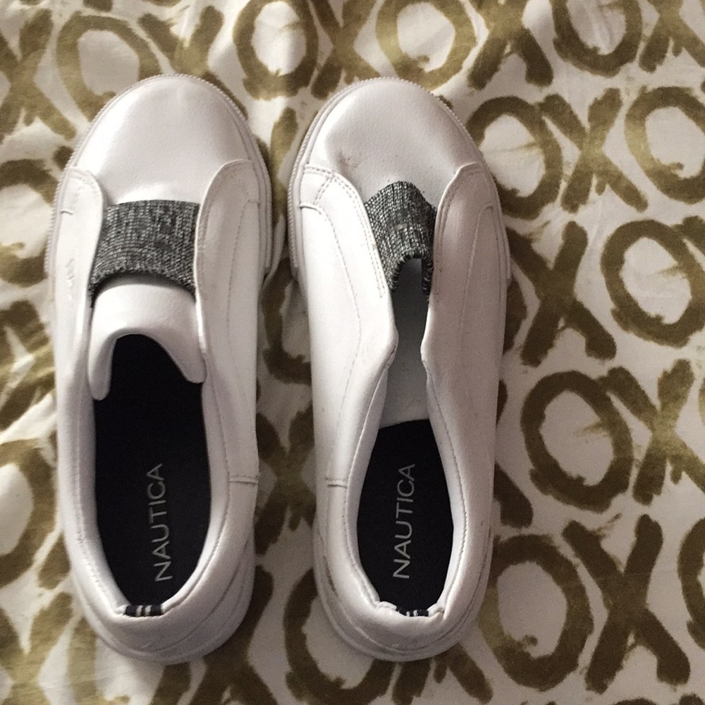 White youth nautica shoes